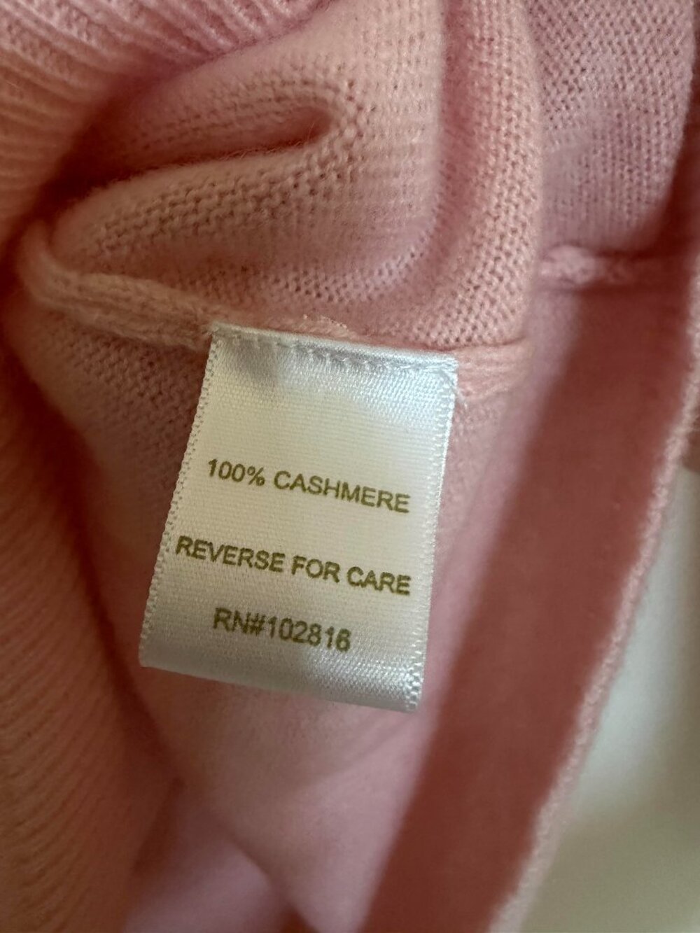 Garnet Hill 100% Cashmere Crew Neck Sweater Quiet Luxury Minimalist Pink - S - Picture 4 of 5